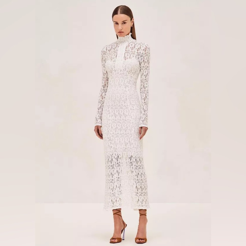 Alexis Tafari dress in white lace